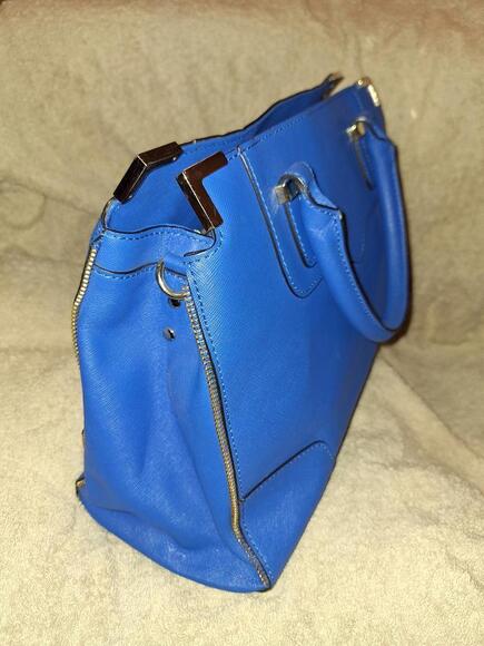Rebecca Minkoff Blue Leather Amorous Satchel Crossbody Bag - Picture 7 of 12